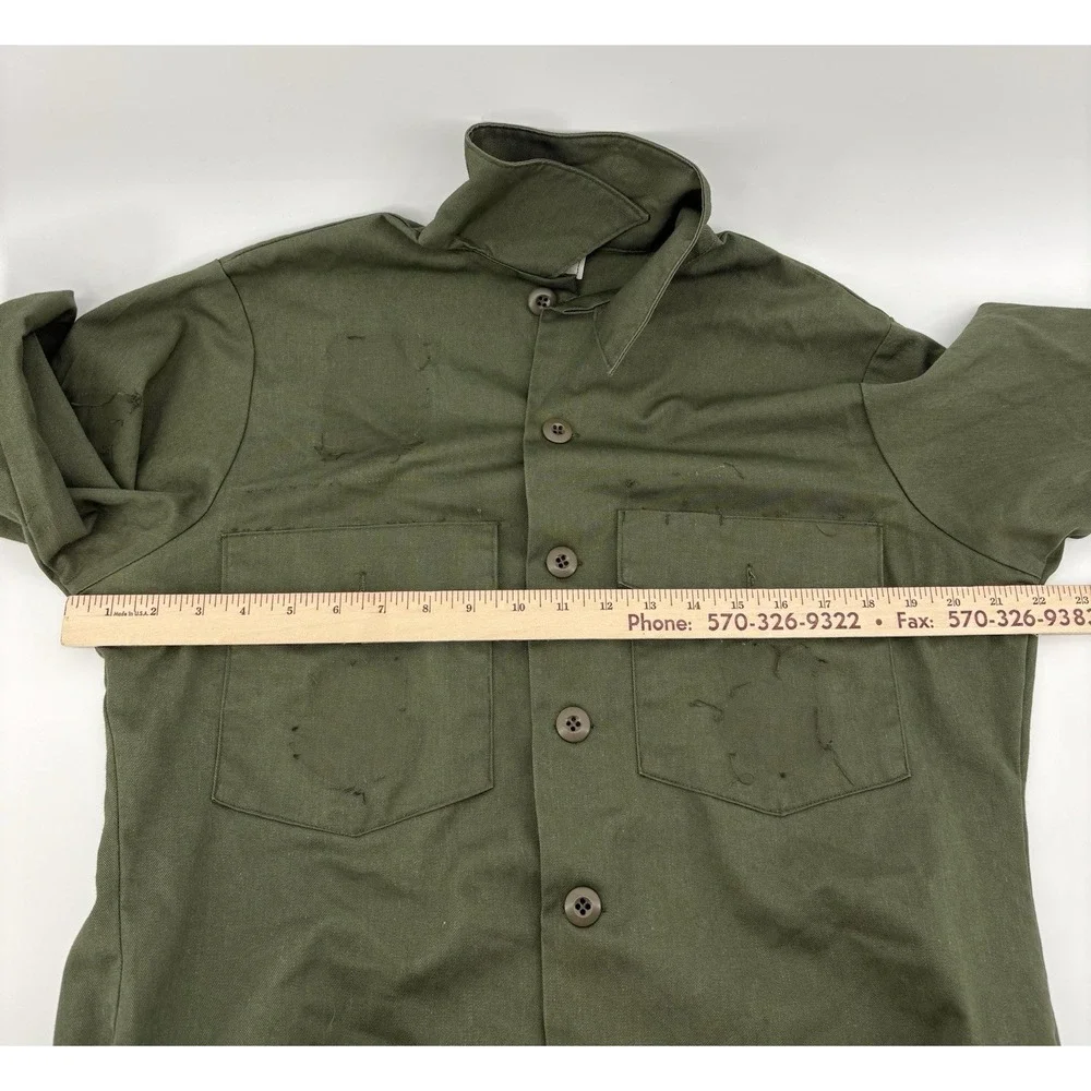US Air‎ Force OG-507 Utility Shirt Vintage Military Olive Green Vietnam Dura